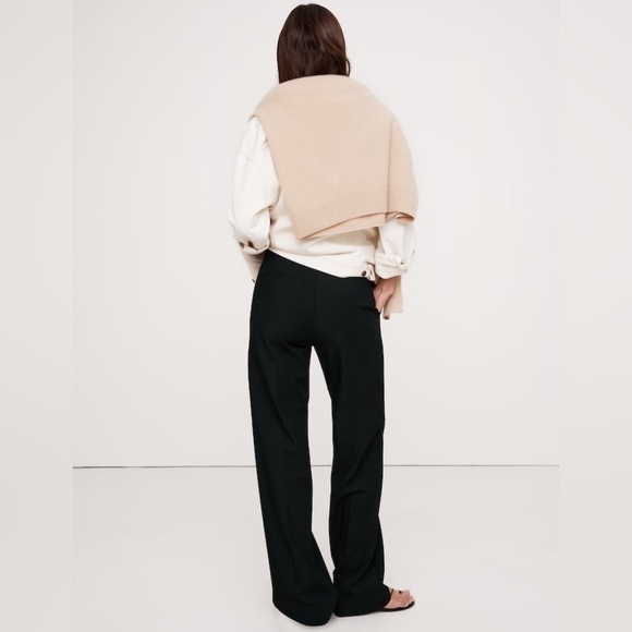 NWT Banana Republic High Rise Modern Straight Refined Black Pant Size 8. - Picture 2 of 8